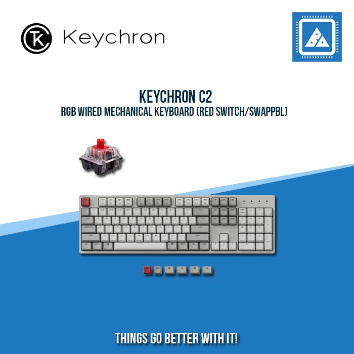 KEYCHRON C2 RGB WIRED MECHANICAL KEYBOARD (RED SWITCH/SWAPPBL)