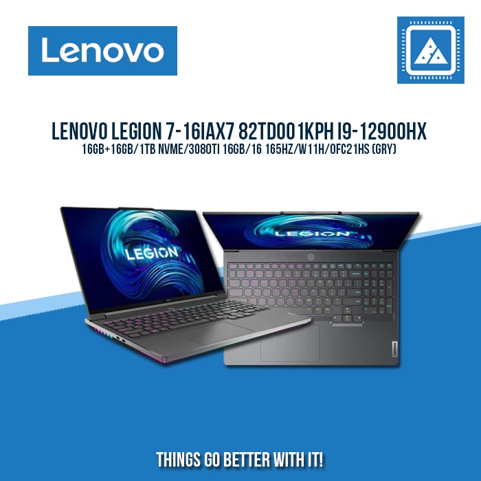 LENOVO LEGION 7-16IAX7 82TD001KPH I9-12900HX/16GB+16GB/1TB NVME/3080TI 16GB | BEST FOR GAMING AND AUTOCAD LAPTOP