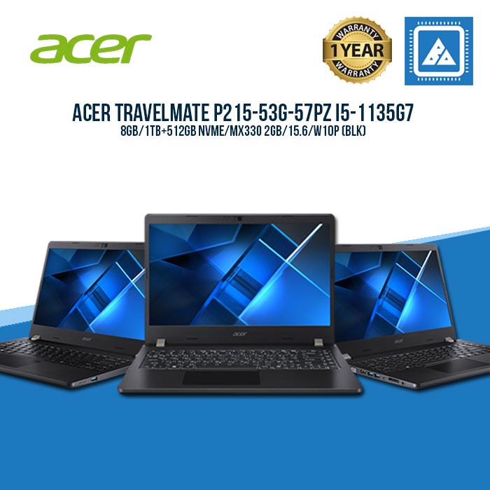 ACER TRAVELMATE P215-53G-57PZ | I5-1135G7 | 8GB | 1TB+512GB NVME | MX330 2GB | BEST FOR STUDENTS AND FREELANCERS LAPTOP