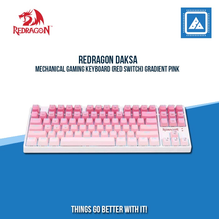 REDRAGON DAKSA MECHANICAL GAMING KEYBOARD (RED SWITCH) GRADIENT PINK ...
