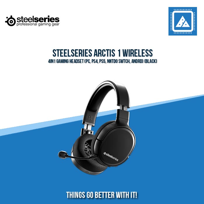 STEELSERIES ARCTIS 1 WIRELESS 4IN1 GAMING HEADSET (PC, PS4, PS5, NNTDO SWTCH, ANDRD) (BLACK)