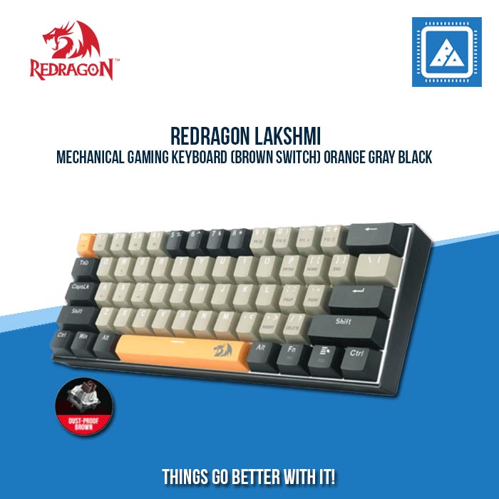 MECHANICAL GAMING KEYBOARD (BROWN SWITCH) ORANGE GRAY BLACK