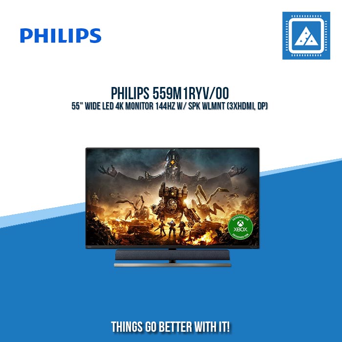 PHILIPS 559M1RYV/00 55" WIDE LED 4K MONITOR 144HZ W/ SPK WLMNT (3XHDMI, DP)