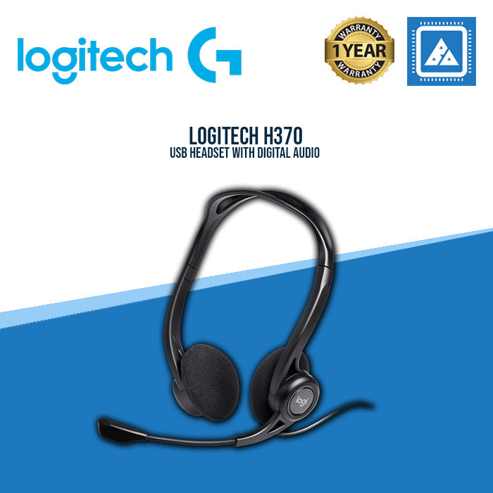 Logitech H370 USB Computer Headset Digital Sound Noise Canceling Mic