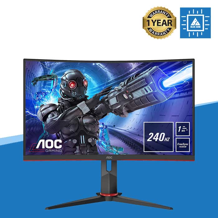 AOC C32G2ZE 31.5" FHD LED CURVED GAMING MONITOR 1MS 240HZ WLMNT (2XHDMI, DP)