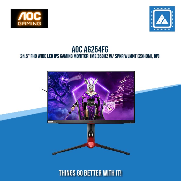 AOC AG254FG 24.5 FHD WIDE LED IPS GAMING MONITOR 1MS 360HZ W/ SPKR WLMNT  (2XHDMI, DP)