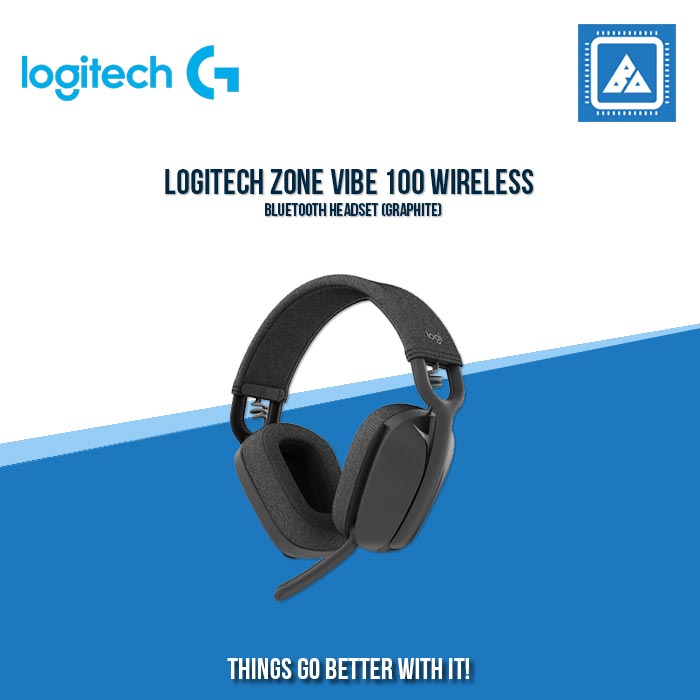 LOGITECH ZONE VIBE 100 WIRELESS BLUETOOTH HEADSET (GRAPHITE)