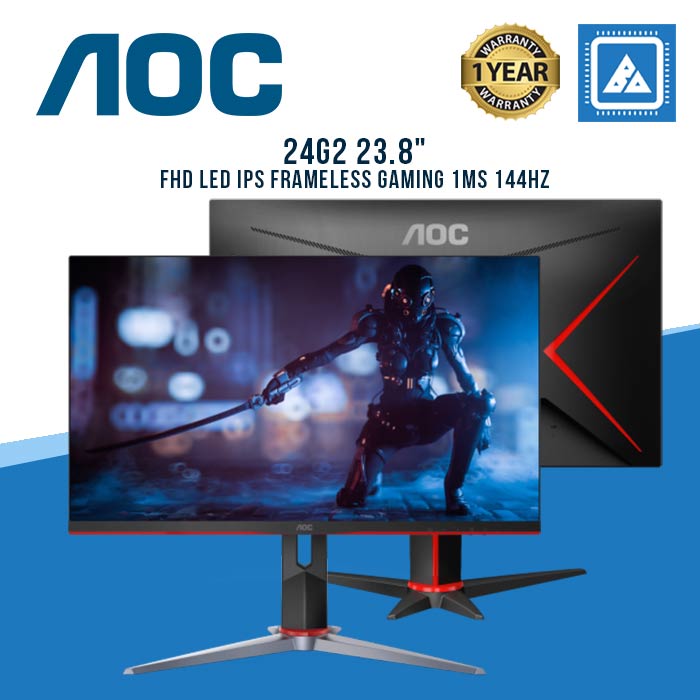 AOC 24G2 23.8" FHD LED IPS FRAMELESS GAMING MONITOR