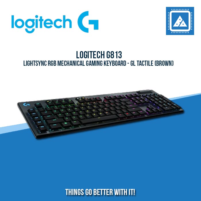 LOGITECH G813 LIGHTSYNC RGB MECHANICAL GAMING KEYBOARD - GL TACTILE BROWN | WHITE