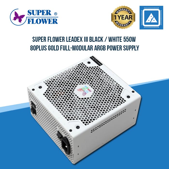 Super Flower LEADEX III Black / White 550W 80Plus Gold Full-Modular ARGB Power Supply