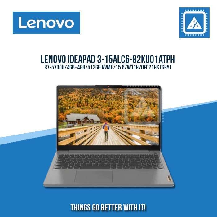 LENOVO IDEAPAD 3-15ALC6-82KU01ATPH R7-5700U/4GB+4GB/512GB NVME | BEST FOR STUDENTS AND FREELANCERS