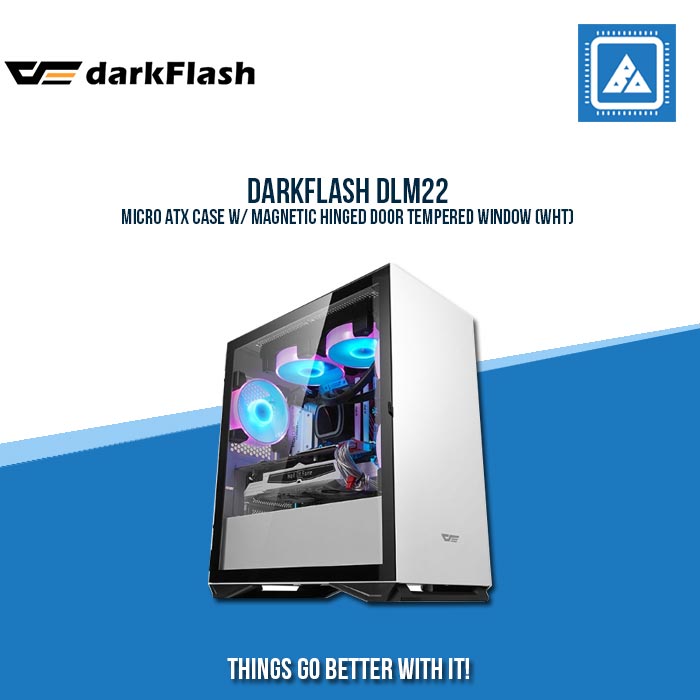 DARKFLASH DLM22 MICRO ATX CASE W/ MAGNETIC HINGED DOOR TEMPERED WINDOW