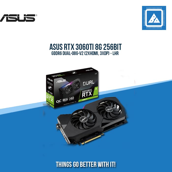 ASUS RTX 3060TI 8G 256BIT GDDR6 DUAL-O8G-V2 (2XHDMI, 3XDP) - LHR
