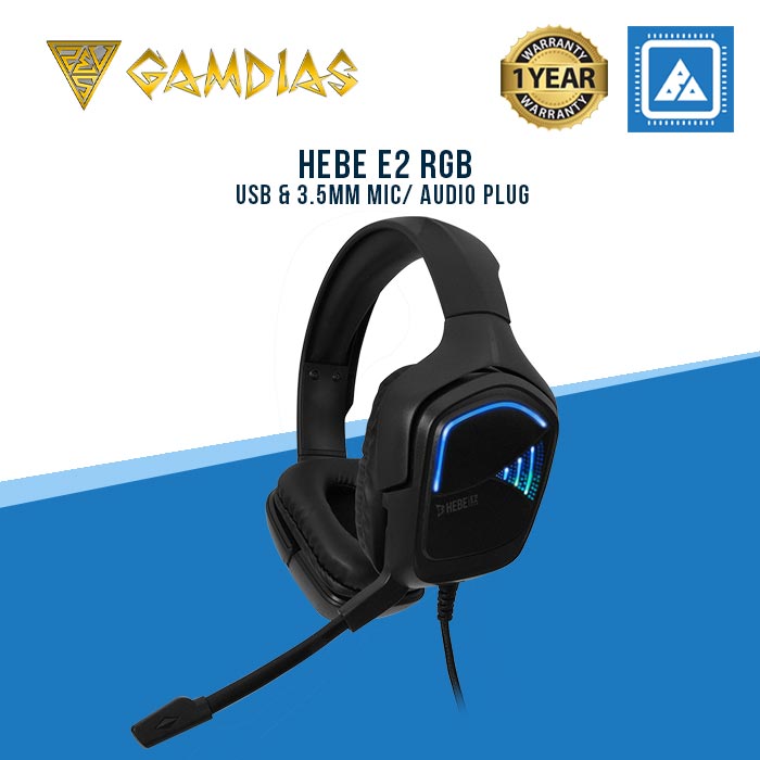 GAMDIAS HEBE E2 RGB USB & 3.5mm mic / audio plug