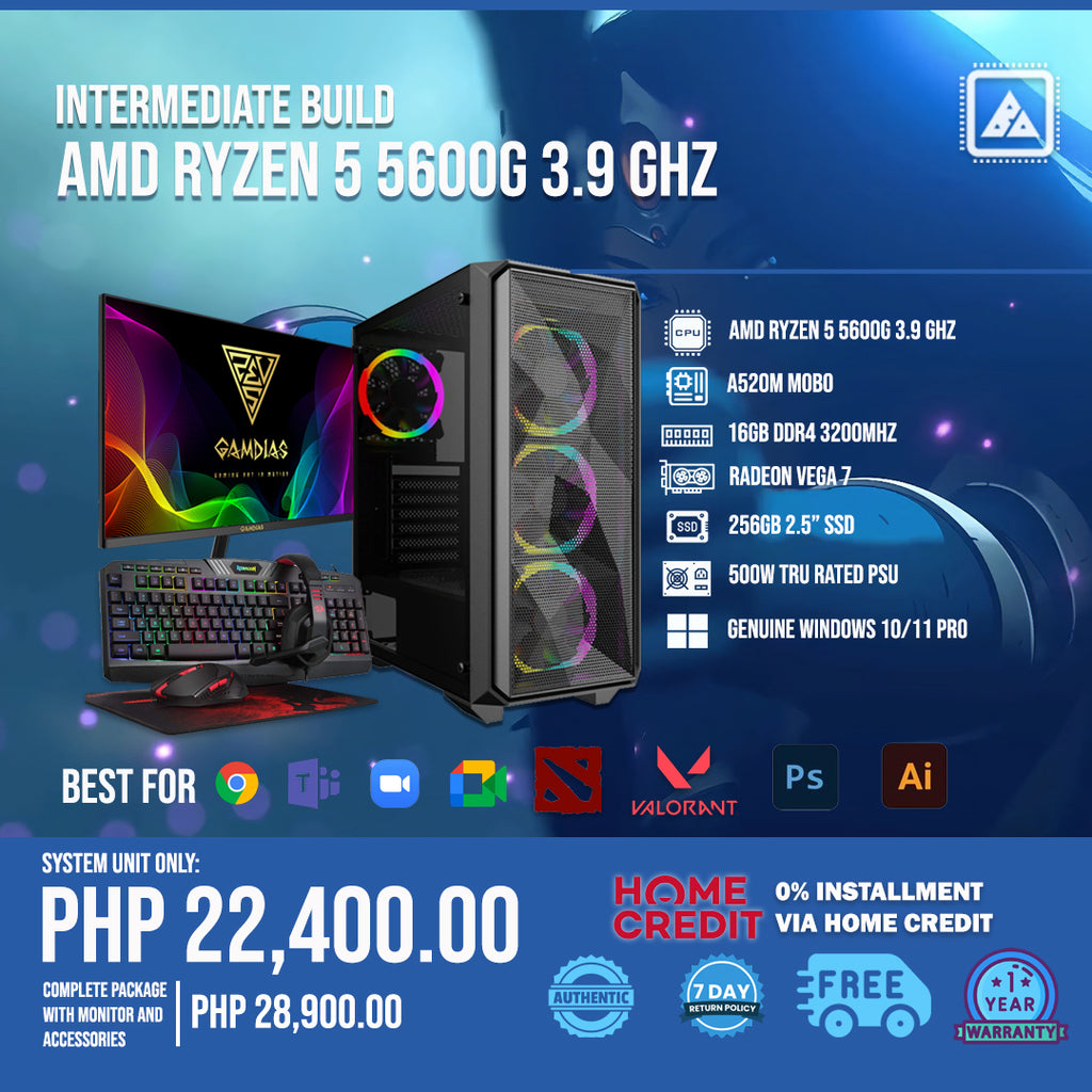 Intermediate Build - AMD RYZEN 5 5600G 3.9 GHZ