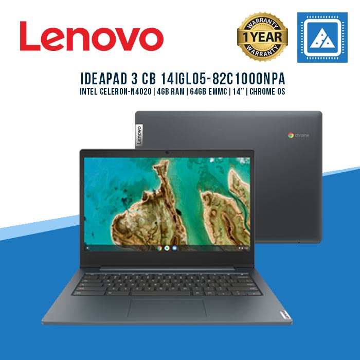 LENOVO IDEAPAD 3 CB 14IGL05-82C1000NPA CEL-N4020 | 4GB | 64GB EMMC | 14" | CHROME OS (BLU)
