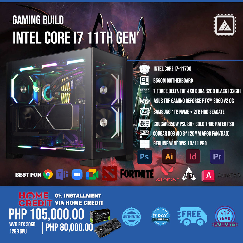 INTEL CORE I7-11700 V2 GAMING BUILD 2023