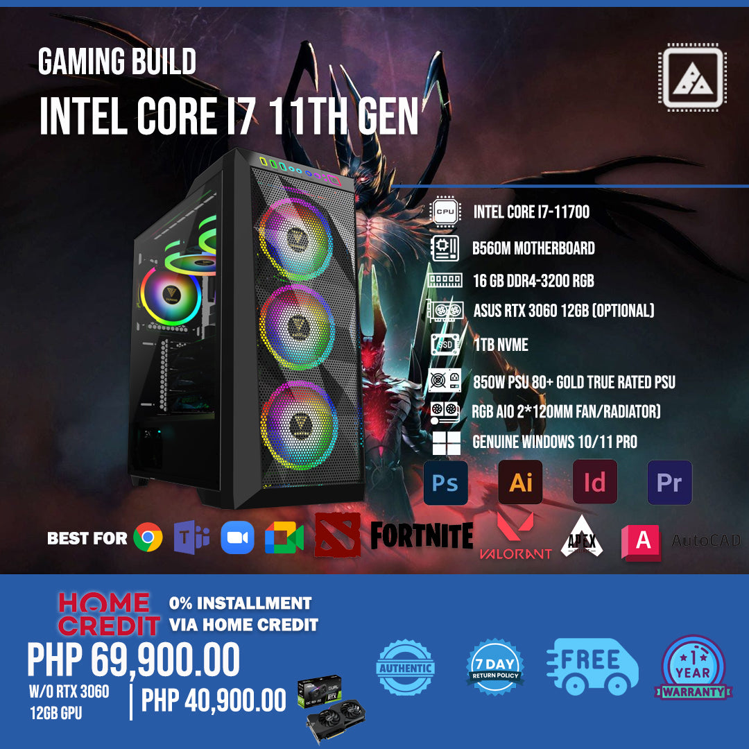 INTEL CORE I7-11700 GAMING PACKAGE 2023