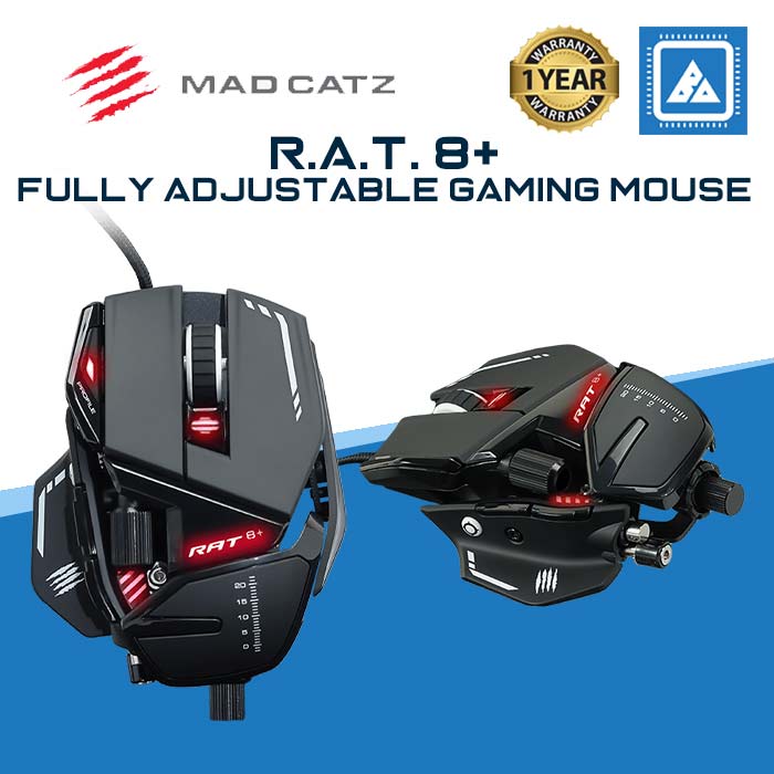 Mad Catz The Authentic R.A.T. 8+ Optical Gaming Mouse, 16000DPI-Black