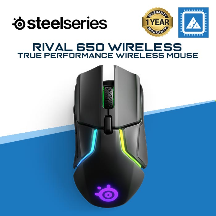SteelSeries Rival 650 Quantum Wireless Gaming Mouse - Rapid Charging Battery - 12, 000 Cpi Truemove3+ Dual Optical Sensor - Low 0.5 Lift-Off Distance - 256 Weight Configurations - 8 Zone RGB Lighting