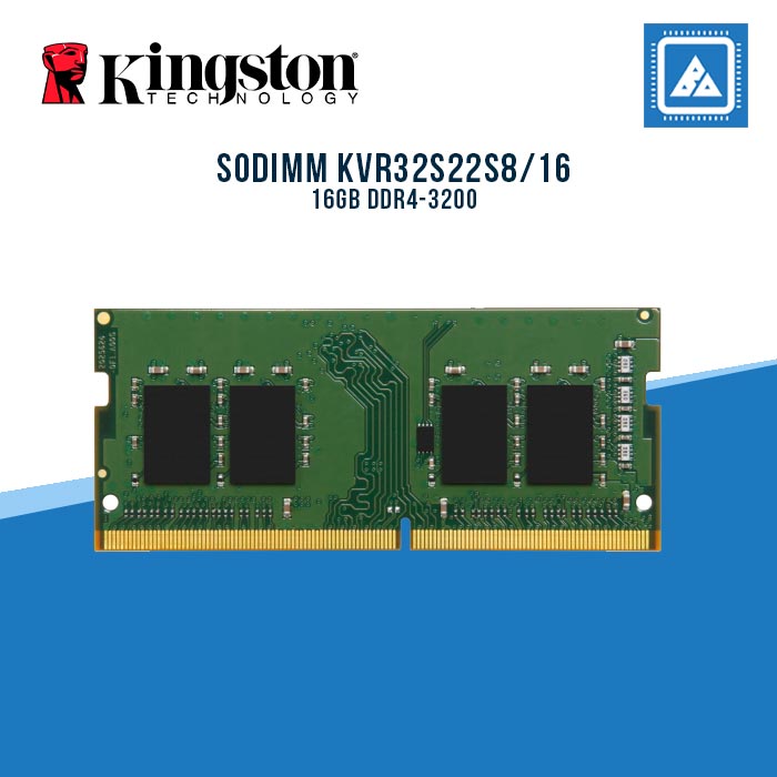 Kingston 16GB DDR4 PC3200MHZ Non-ECC SODIMM (KVR32S22D8/S8/16) RAM