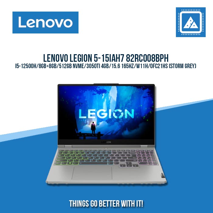 LENOVO LEGION 5-15IAH7 82RC008BPH I5-12500H/8GB+8GB/512GB NVME/3050TI 4GB | BEST FOR GAMING AND AUTOCAD LAPTOP