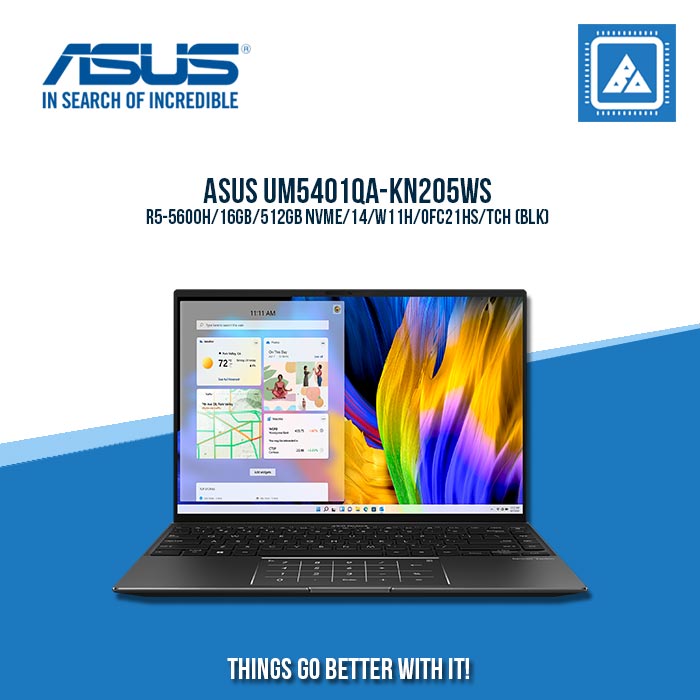 ASUS UM5401QA-KN205WS R5-5600H/16GB/512GB NVME | BEST FOR STUDENTS AND FREELANCERS LAPTOP