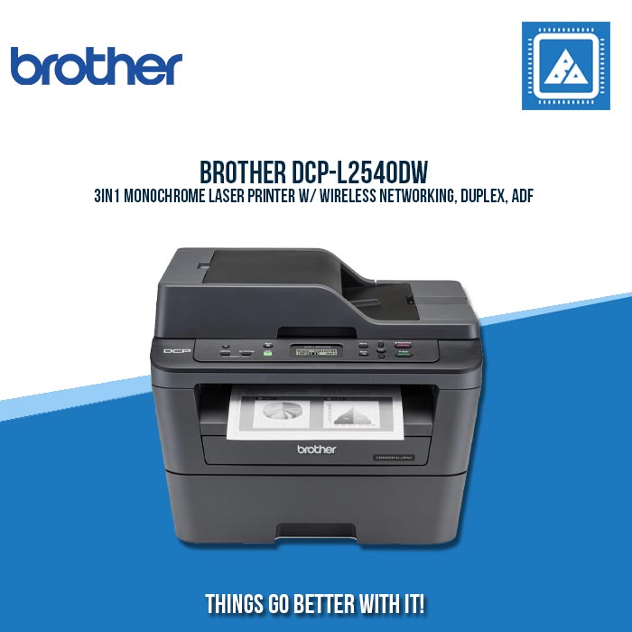 BROTHER DCP-L2540DW 3IN1 MONOCHROME LASER PRINTER W/ WIRELESS NETWORKING, DUPLEX, ADF