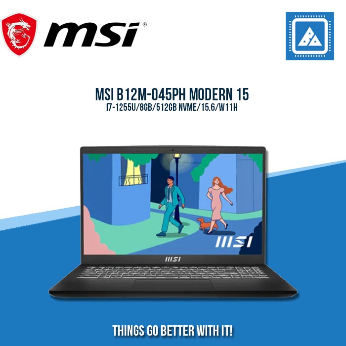 MSI B12M-045PH MODERN 15 I7-1255U/8GB/512GB NVME | BEST FOR STUDENTS AND FREELANCERS LAPTOP