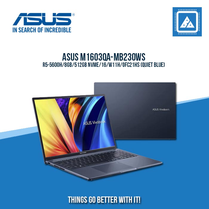 ASUS M1603QA-MB230WS R5-5600H | Best for Students and Freelancers Lapt ...