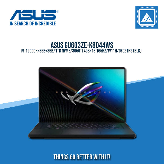 ASUS ROG ZEPHYRUS M16 GU603ZE-K8044WS I9-12900H/8GB+8GB/1TB NVME/3050TI 4GB | BEST FOR GAMING AND AUTOCAD LAPTOP