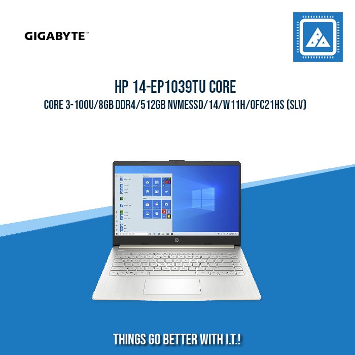 HP 14-EP1039TU CORE 3-100U/8GB DDR4/512GB NVMeSSD | BEST FOR STUDENT LAPTOP