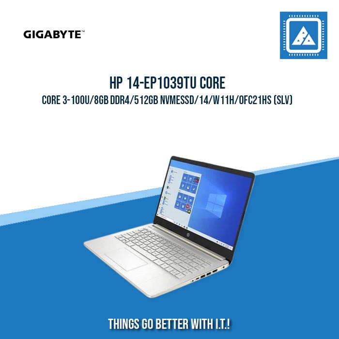 HP 14-EP1039TU CORE 3-100U/8GB DDR4/512GB NVMeSSD | BEST FOR STUDENT LAPTOP