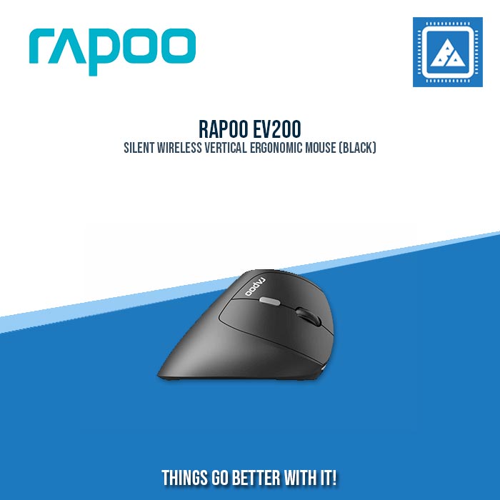 RAPOO EV250 SILENT WIRELESS VERTICAL ERGONOMIC MOUSE (BLACK)