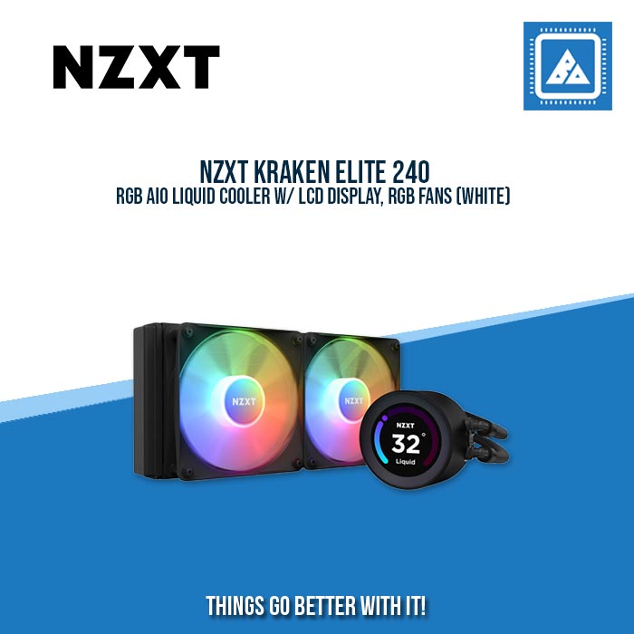 NZXT KRAKEN ELITE 240 RGB AIO LIQUID COOLER W/ LCD DISPLAY, RGB FANS