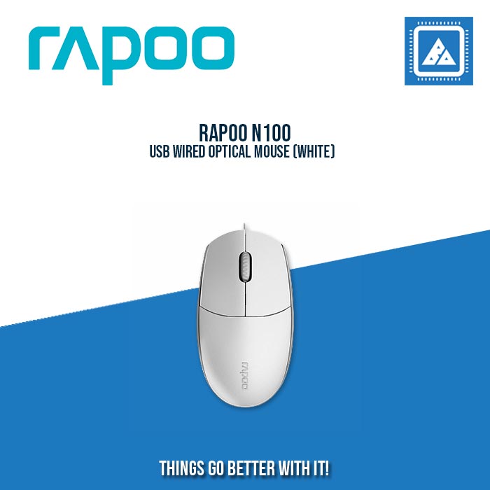 RAPOO N100 USB WIRED OPTICAL MOUSE (BLACK\WHITE)