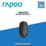 RAPOO N100C USB-C WIRED MOUSE (BLACK)