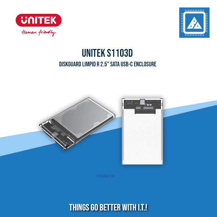 UNITEK S1103D DISKGUARD LIMPID R 2.5" SATA USB-C ENCLOSURE