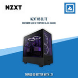 NZXT H5 ELITE MID TOWER CASE W/ TEMPERED GLASS (WHITE/BLACK)