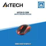 A4TECH G3-200N WIRELESS V-TRACK MOUSE (BLACK/RED)