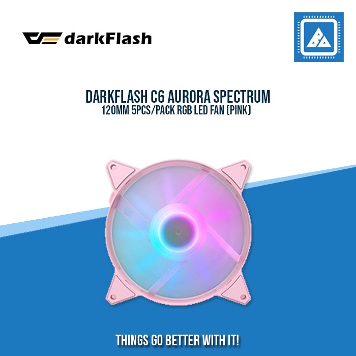 DARKFLASH C6 AURORA SPECTRUM 120MM 5PCS/PACK RGB LED FAN (PINK)