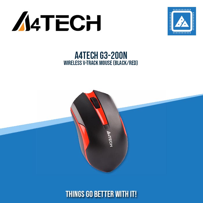A4TECH G3-200N WIRELESS V-TRACK MOUSE (BLACK/RED)