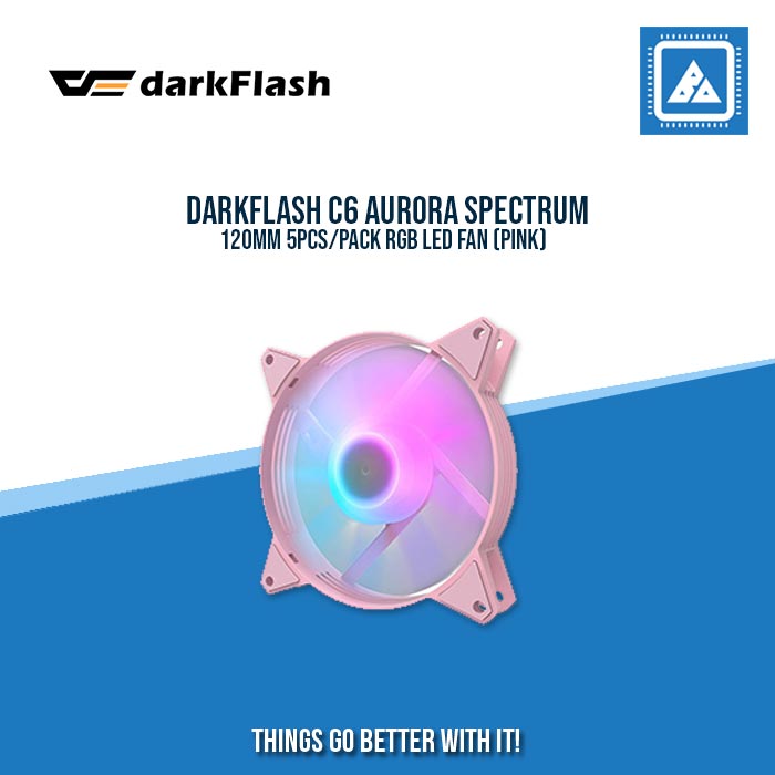 DARKFLASH C6 AURORA SPECTRUM 120MM 5PCS/PACK RGB LED FAN (PINK)