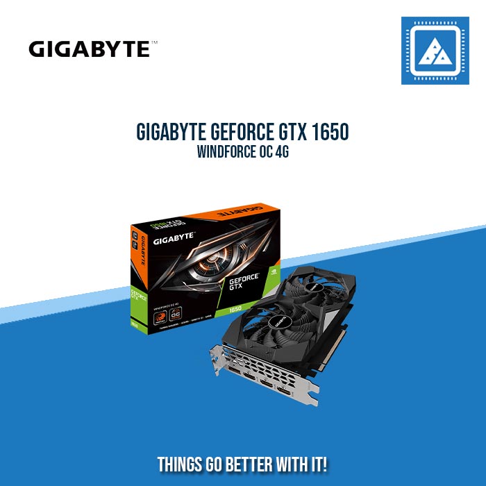 GIGABYTE GTX 1650 4096MB 128BIT GDDR6 OC-4GD (DVI, HDMI, DP)
