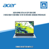 ACER ASPIRE LITE AL14-32P-30XX CORE 3-N355/8GB/512GB NVME/14/W11H/OFC24HS+365BASIC (FRESH BLUE) | BEST FOR STUDENTS