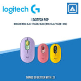 LOGITECH POP WIRELESS MOUSE BLAST (YELLOW/ BLACK| MINT/LILAC/YELLOW| ROSE)