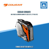 COUGAR CASE CONQUER / MID TOWER / TEMPERED GLASS COVER / 3PCS OF 120MM LED FANS