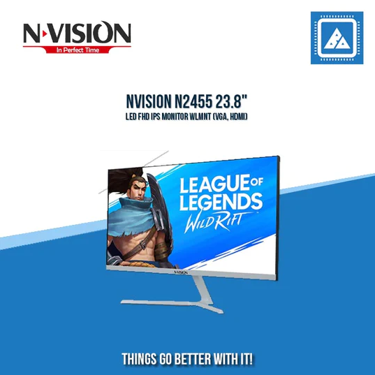 NVISION N2455 23.8" LED FHD IPS MONITOR WLMNT (VGA, HDMI)