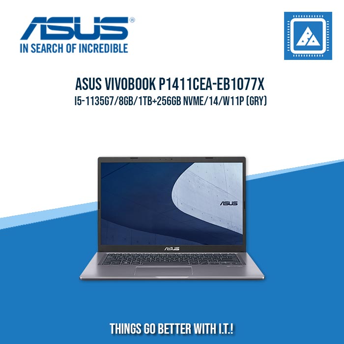 ASUS VIVOBOOK P1411CEA-EB1077X I5-1135G7/8GB/1TB+256GB NVME | BEST FOR STUDENTS AND FREELANCERS LAPTOP