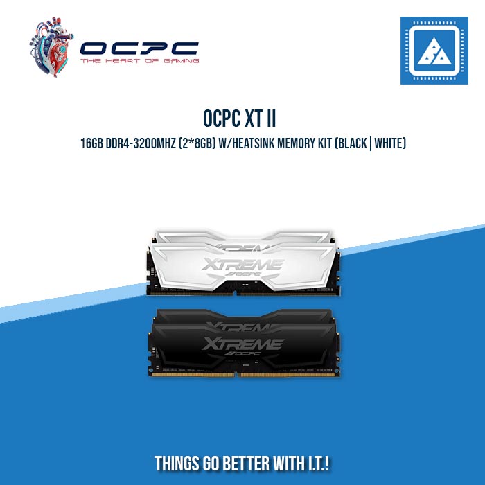 OCPC XT II 16GB DDR4-3200MHZ (2*8GB) W/HEATSINK MEMORY KIT (BLACK|WHITE)
